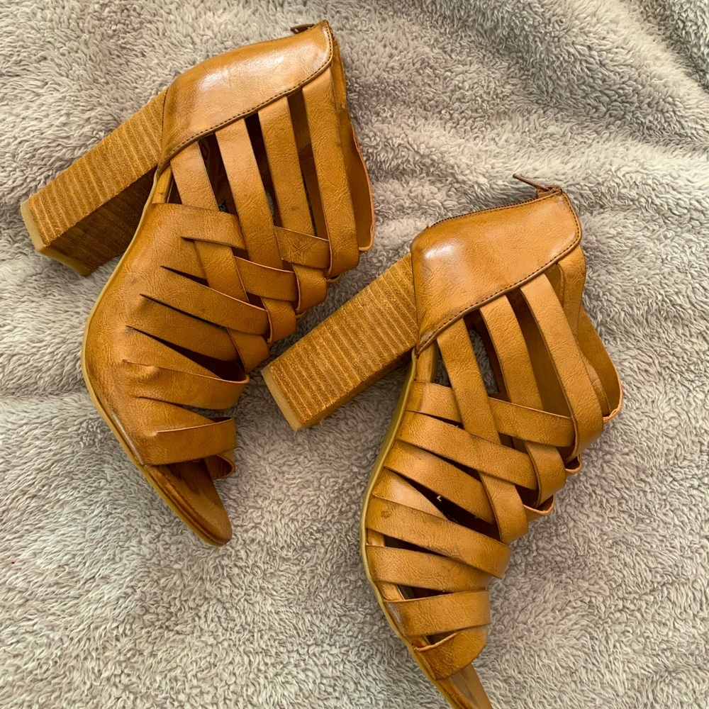 Faux Leather Dress Sandals, 9